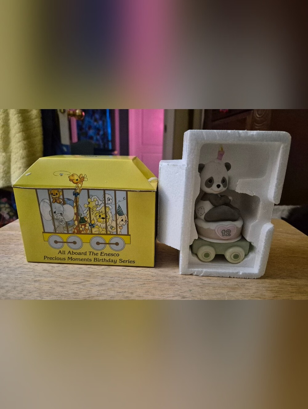 Precious Moments Birthday Train Age 12 Panda Figurine 2000 New In Box